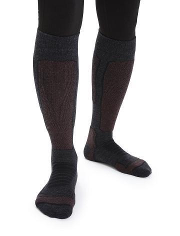 Jet Heather / Espresso Women's Icebreaker Merino Ski+ Medium Over the Calf Socks | USA 1420MQZA